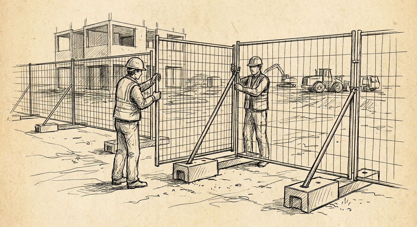 How to set up temporary fencing on a job site