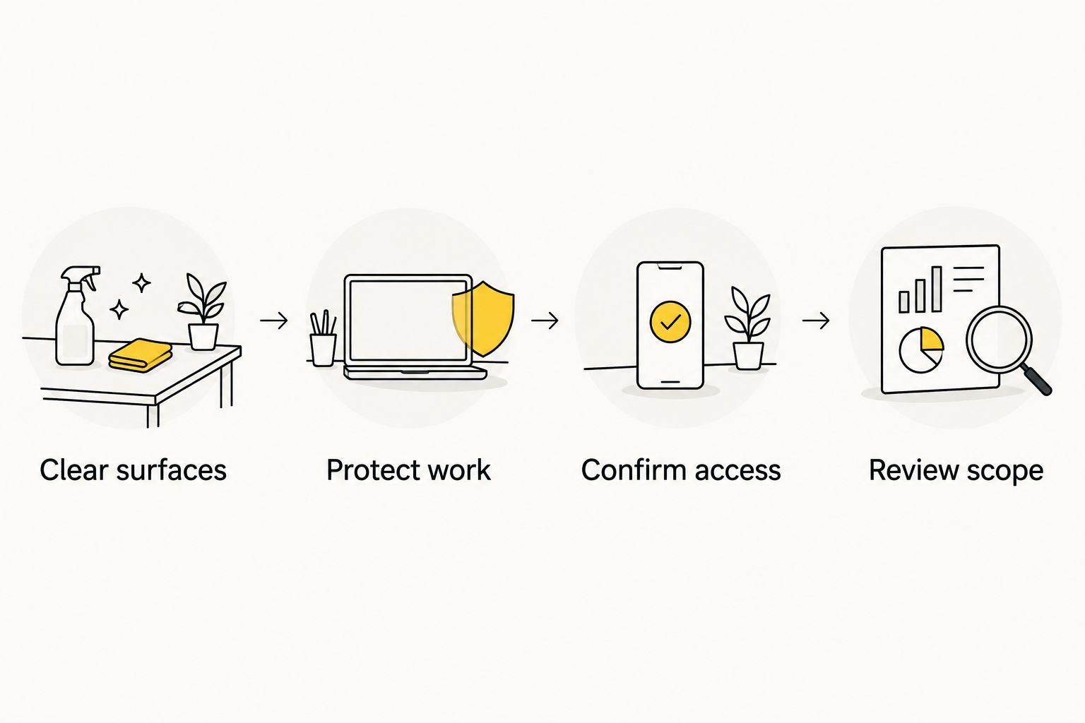 Four preparation steps for a home-office cleaning visit