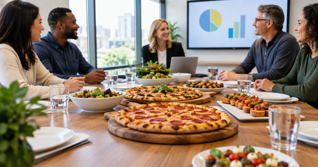 Pizza and small plates for a HOA board meeting dinner