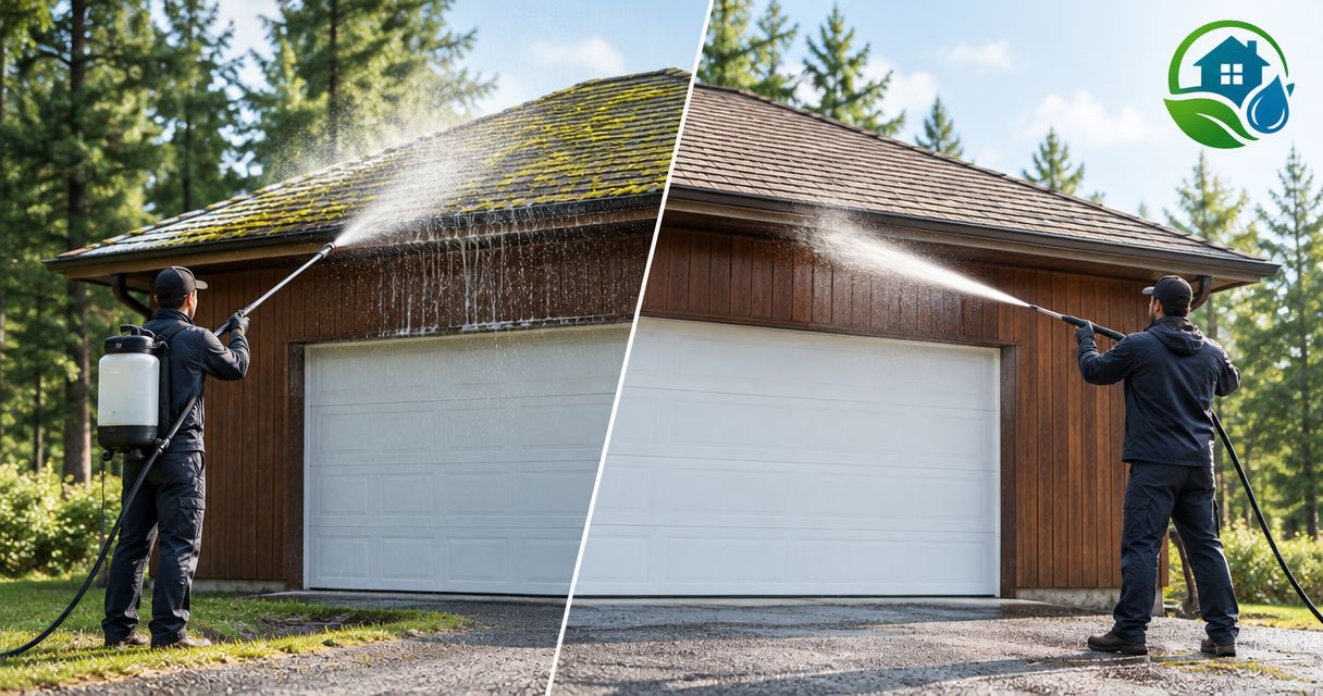 How long does soft washing take compared to pressure washing?