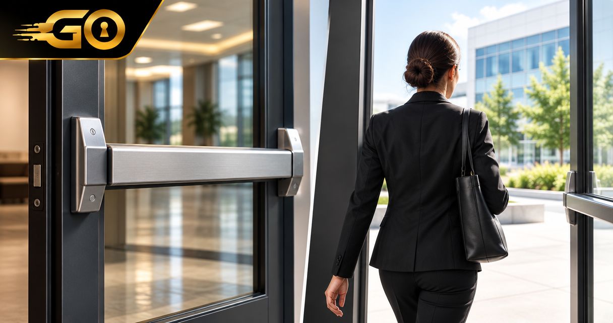 Does a commercial building need a push bar by fire code?