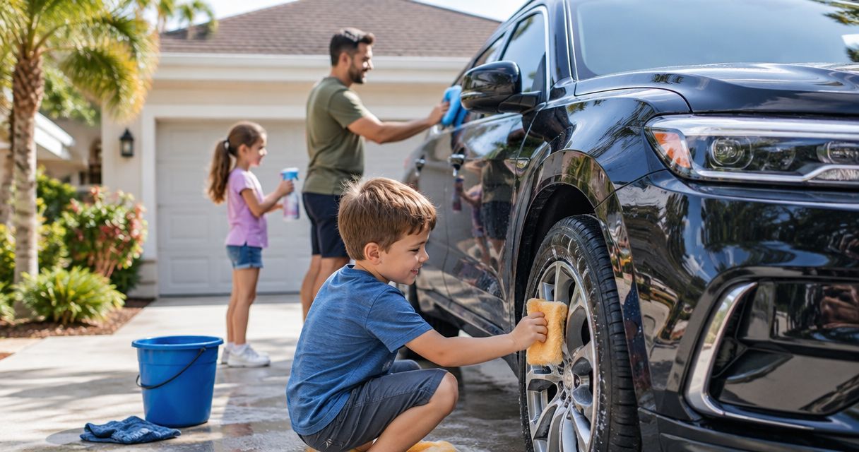 Car detailing in Kissimmee for family vehicles