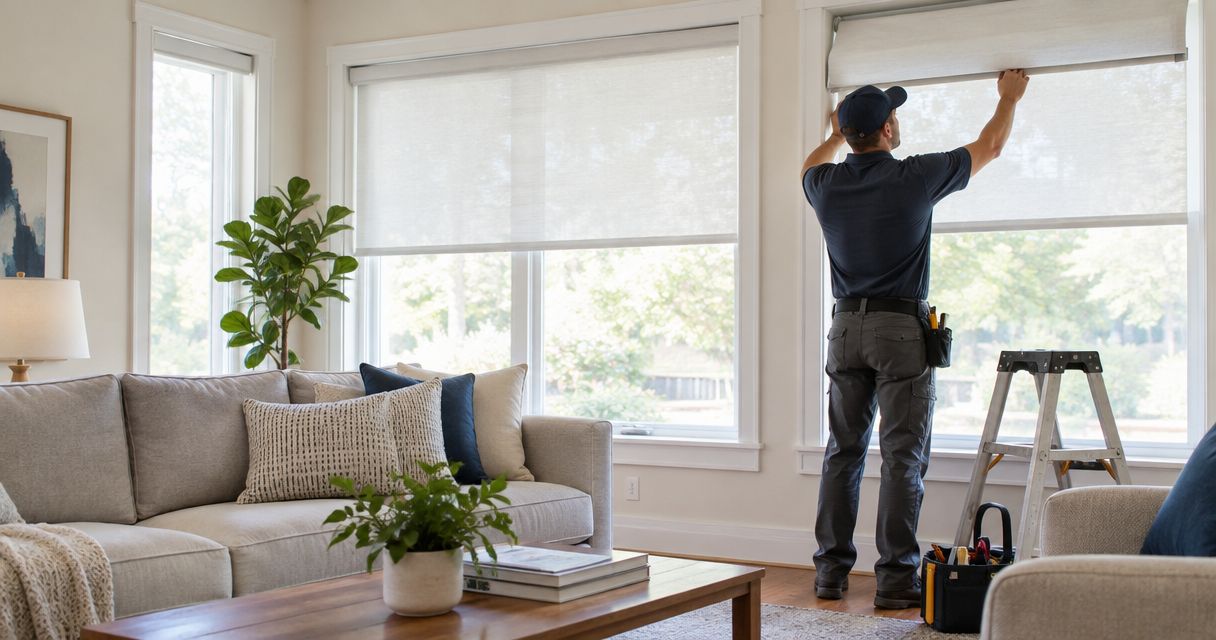 How long does a whole-home window treatment installation take?