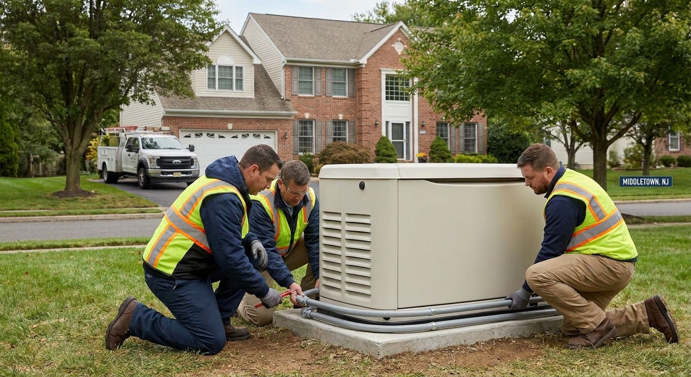 Whole house generator installation for Middletown NJ homeowners