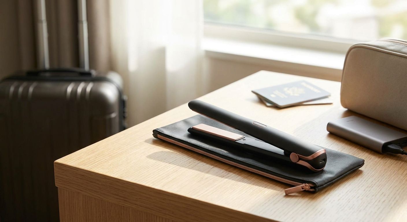 Cordless hair straightener for travel