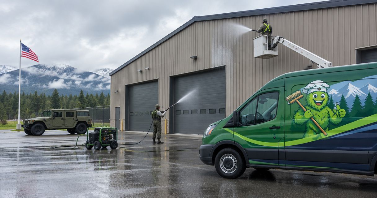 Exterior cleaning for Alaska National Guard armories