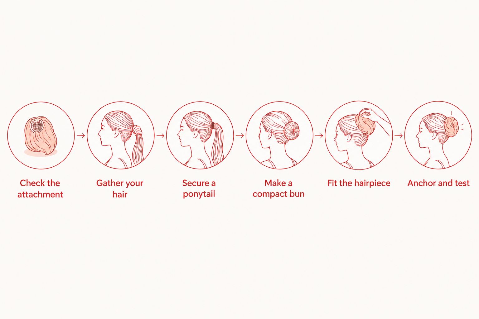 The fitting sequence from checking the attachment to testing the finished bun