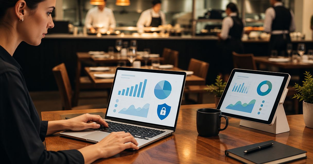 How do you protect data when outsourcing restaurant accounting?