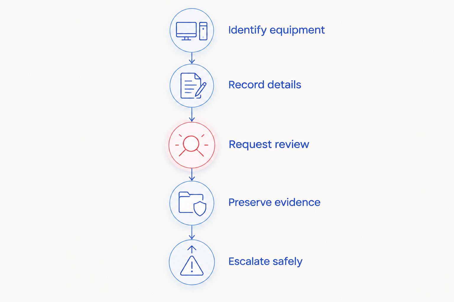 Steps for reporting a suspected hospital camera without disturbing equipment