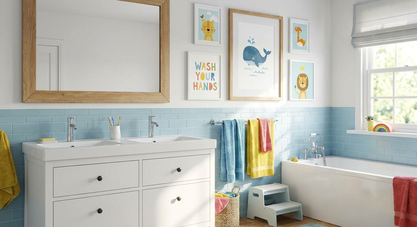 Wall art for kids' bathrooms