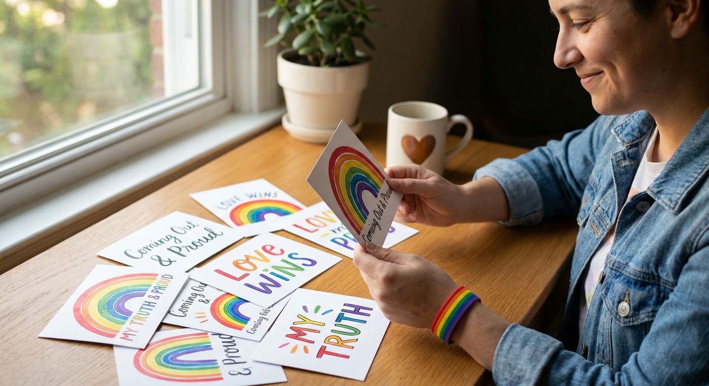 Pride postcards for coming out announcements
