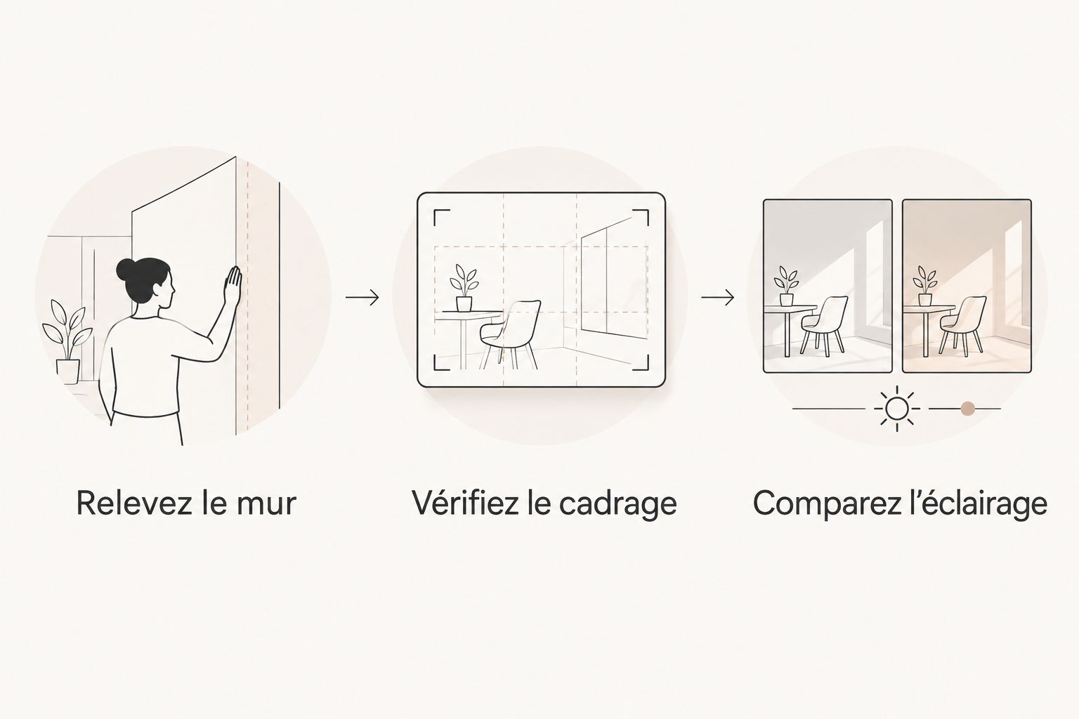 Trois étapes pour choisir un motif floral selon le mur, le cadrage et l’éclairage.