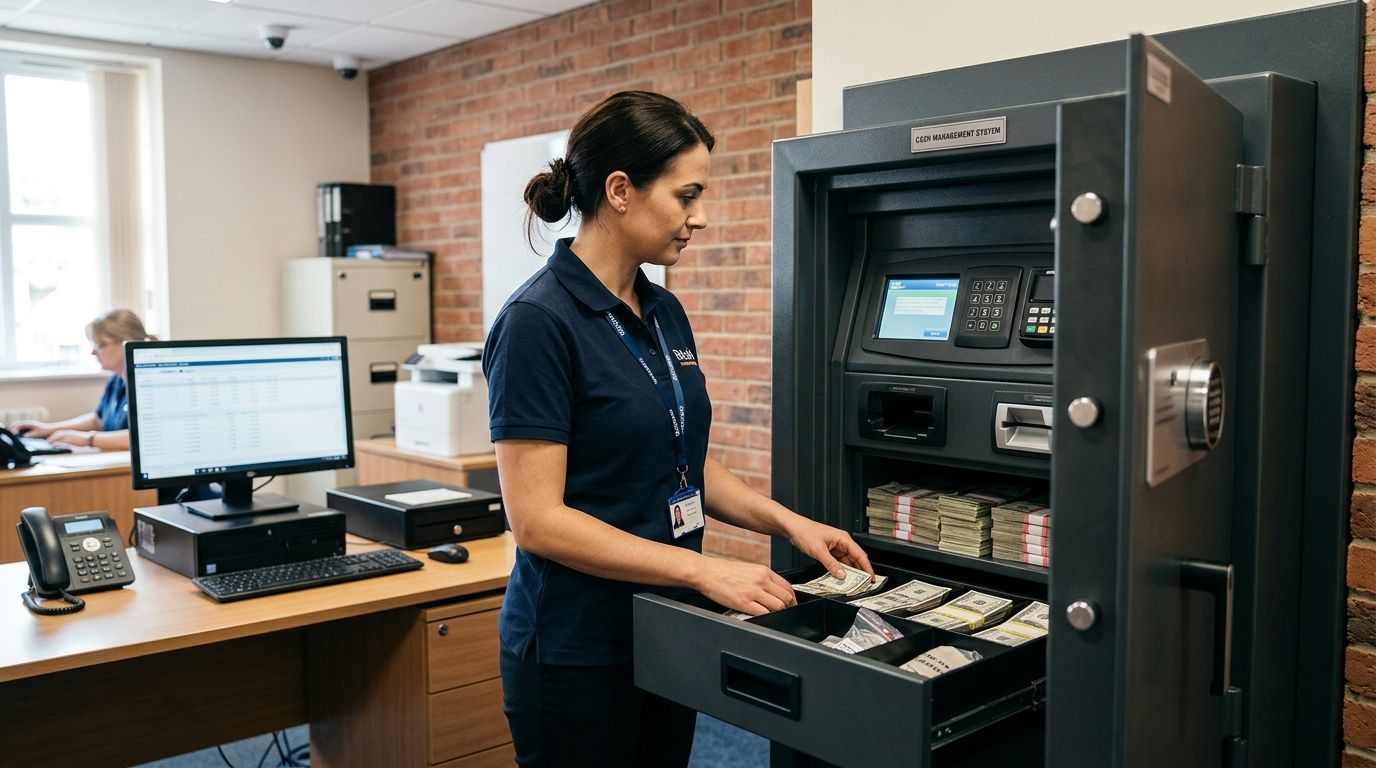 Cash management safes for retail back-office security