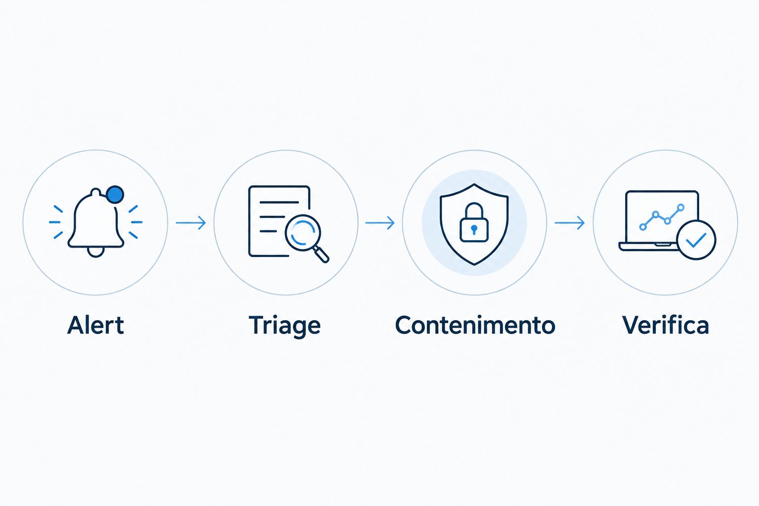 Flusso operativo da alert a verifica dopo un incidente