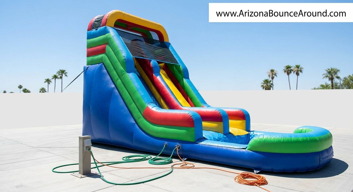 Water slide rentals in Phoenix: planning water and power access