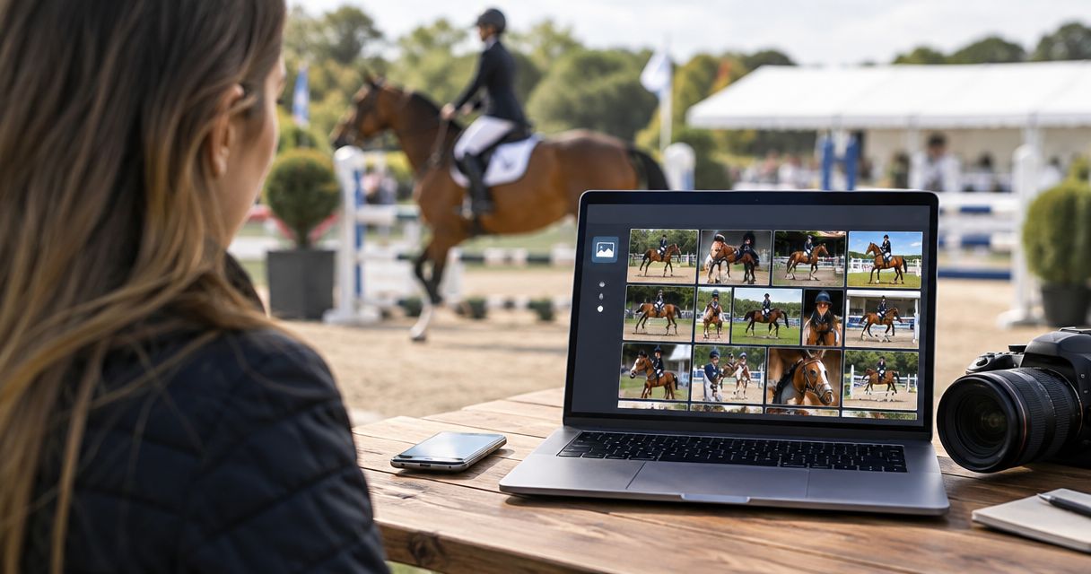 AI photo gallery software for equestrian and horse show events