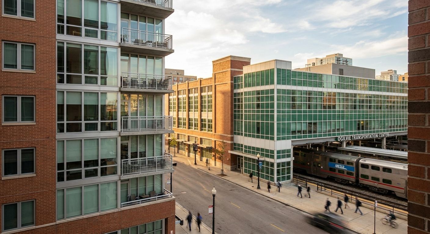 Apartments near Ogilvie Transportation Center for Metra commuters