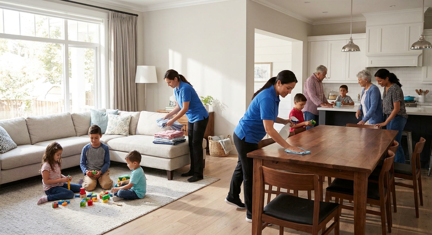 Weekly maid service for large families