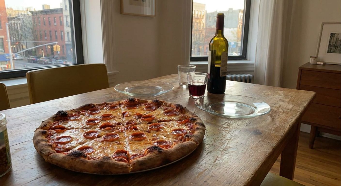 NY-style pizza for a low-key weeknight dinner