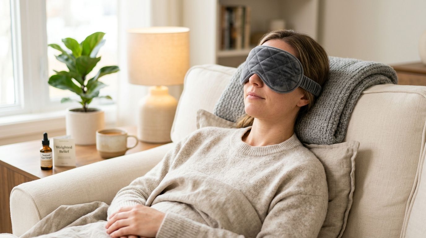Weighted eye mask for dry eyes