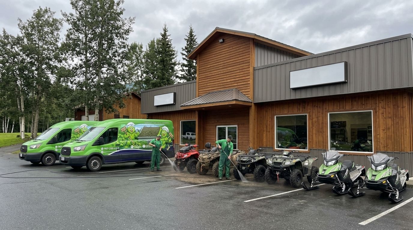 Exterior cleaning for Alaska ATV and snowmachine dealerships