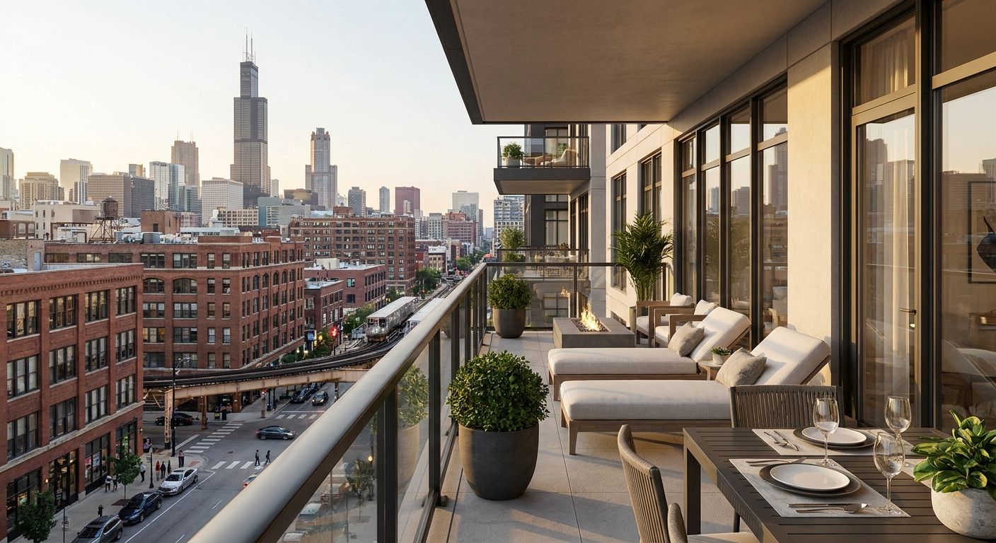Best luxury apartments in West Loop Chicago with private balconies