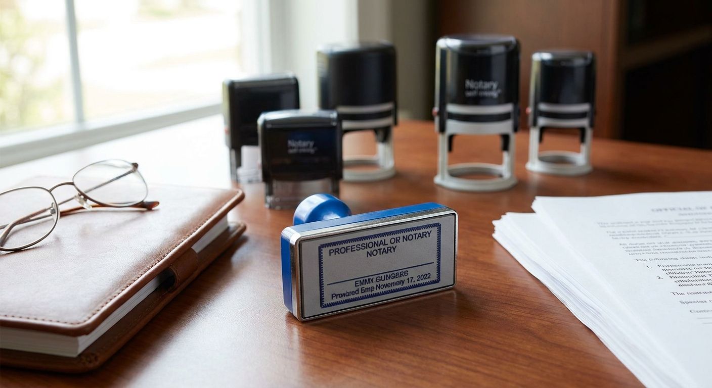 Self-inking stamps for notaries