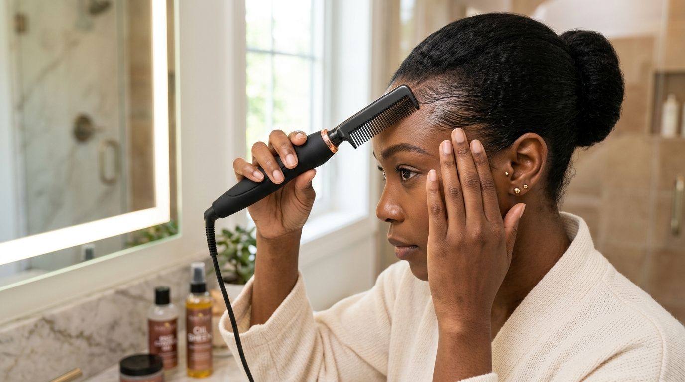 Hot comb for edge control and baby hairs