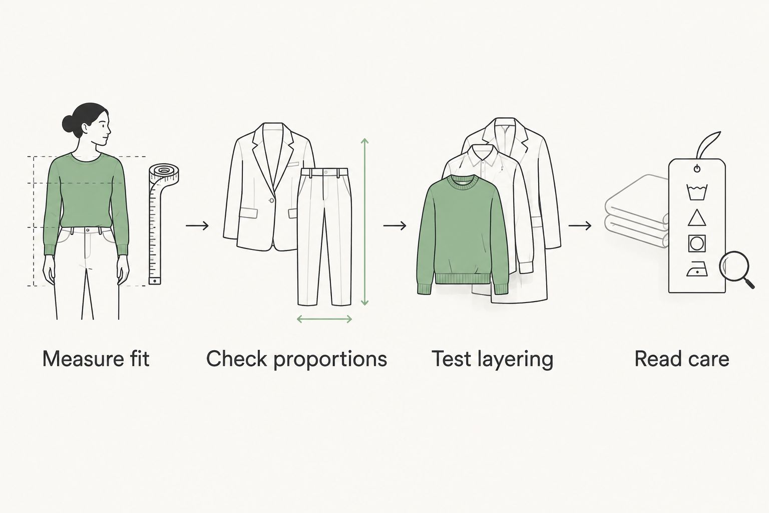 Four checks for hoodie fit, outfit proportions, layering, and garment care