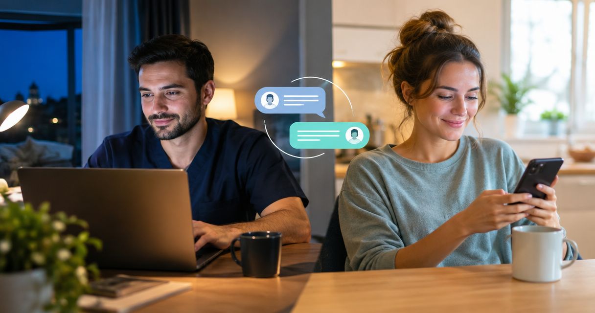 Chat analysis for couples working different shifts