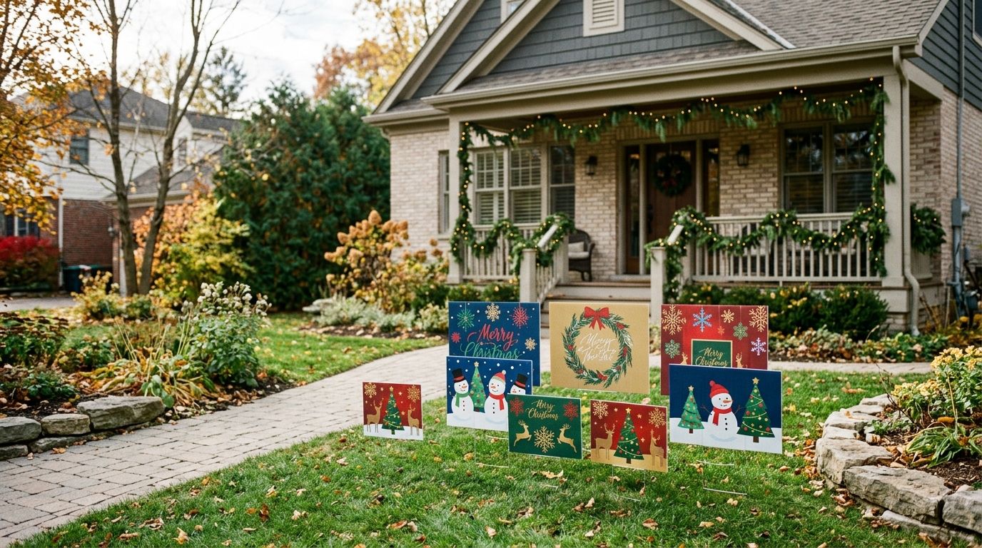 Custom yard signs for holiday decorating
