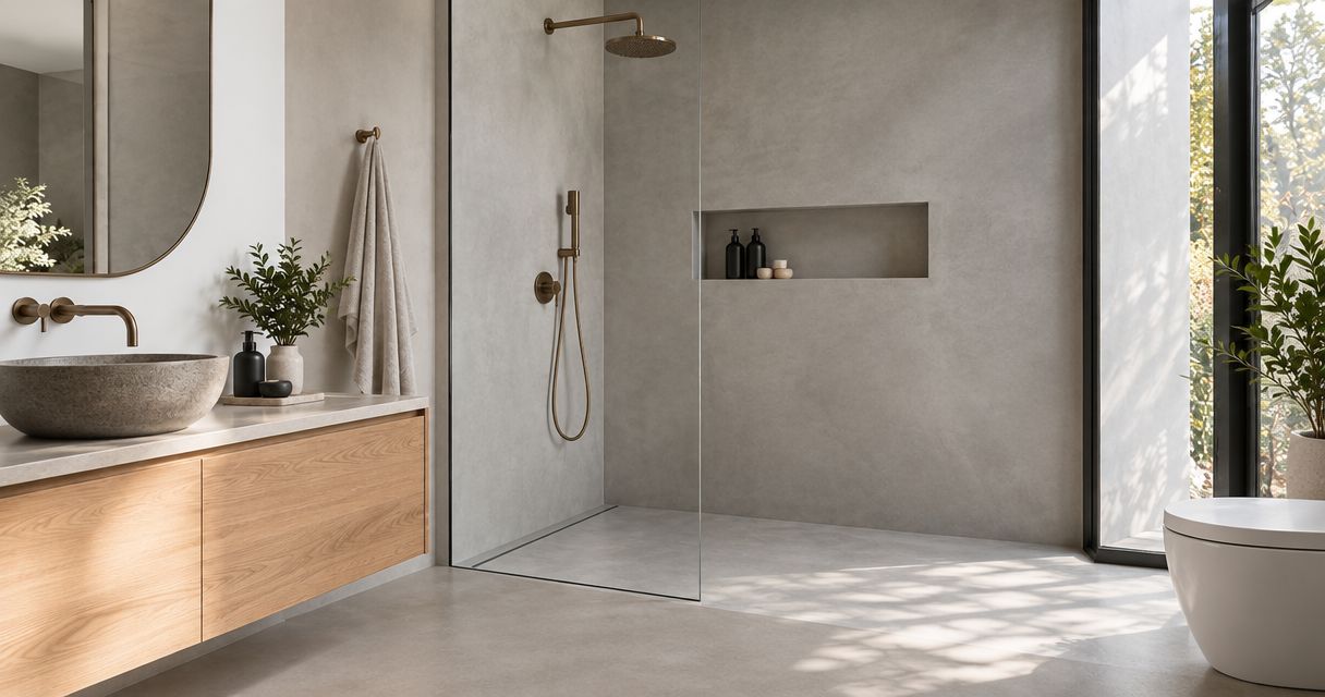 Best microcement flooring options for small bathrooms 2026