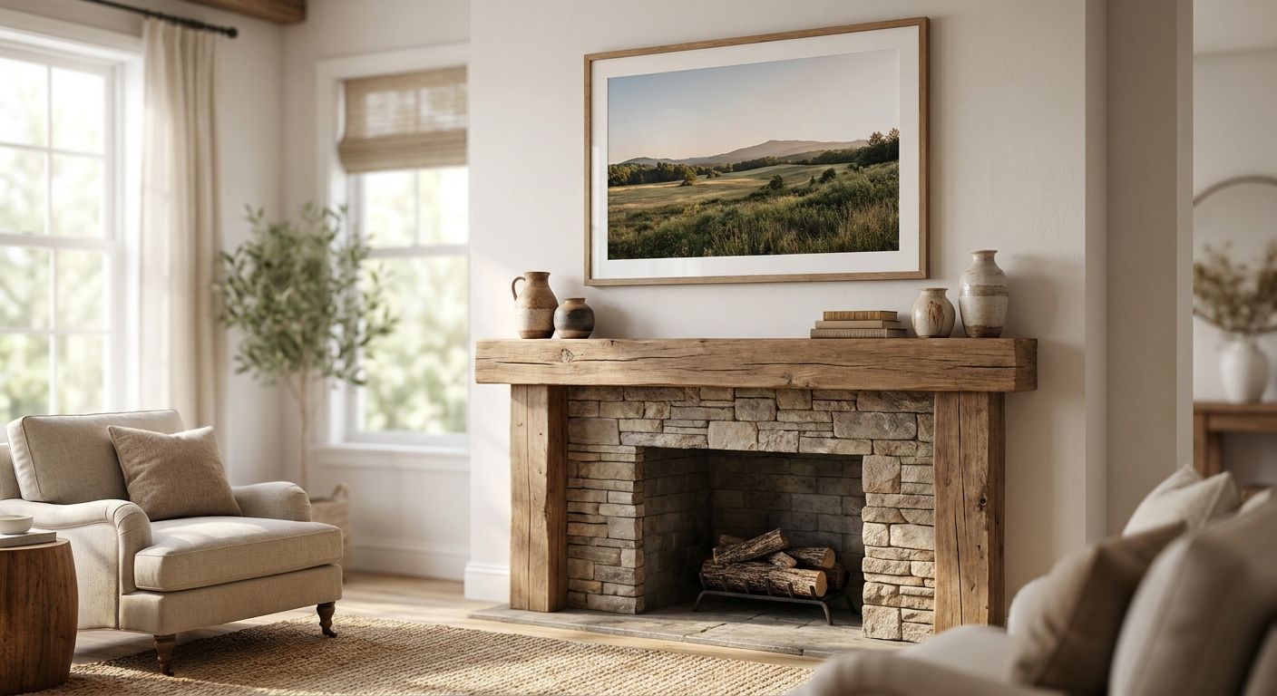 Best wall art for above a fireplace mantel