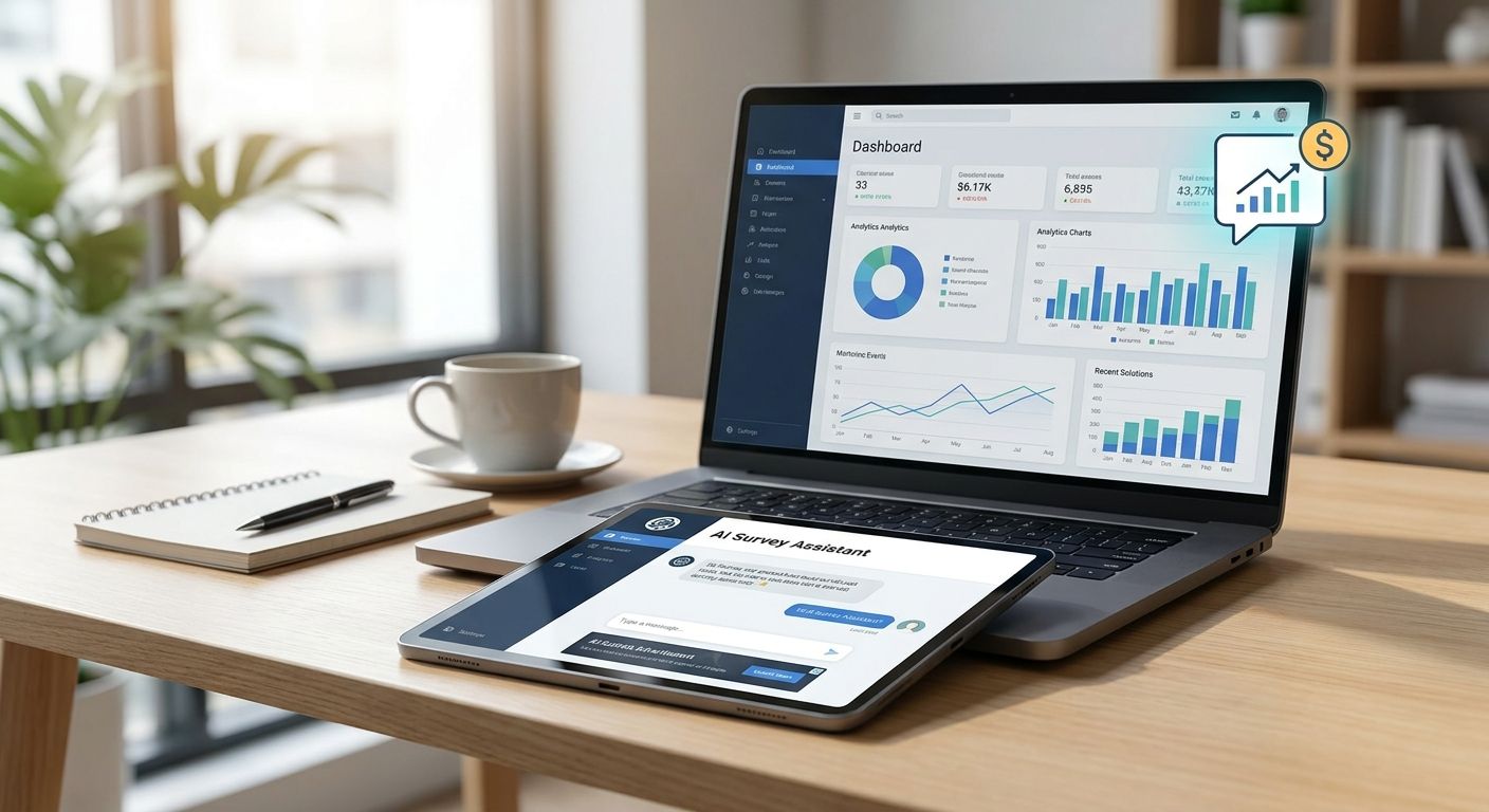 Ad monetization for AI customer feedback and survey assistants
