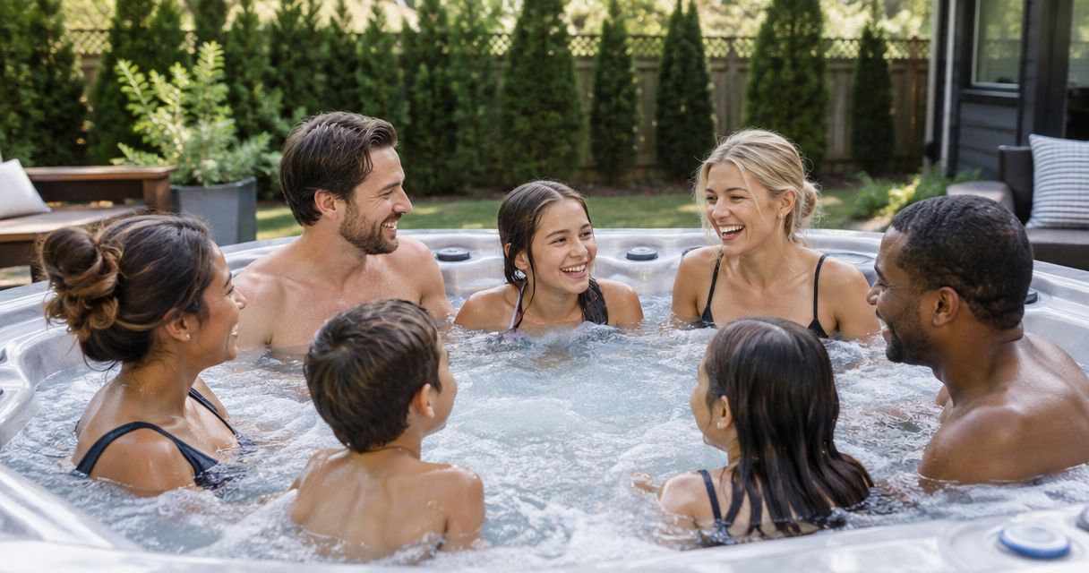 Is a hot tub safe for a large group of kids and adults together?