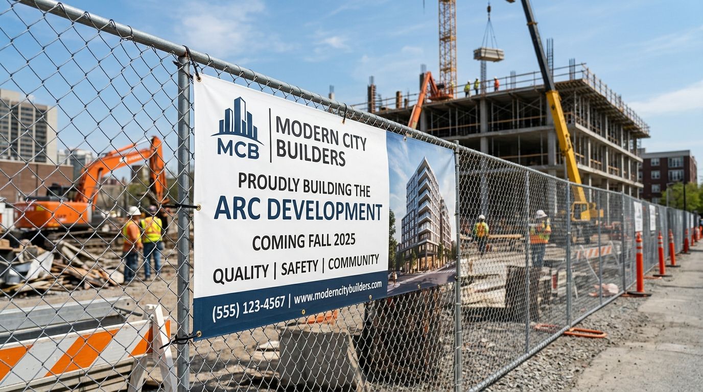 Custom banners for construction sites