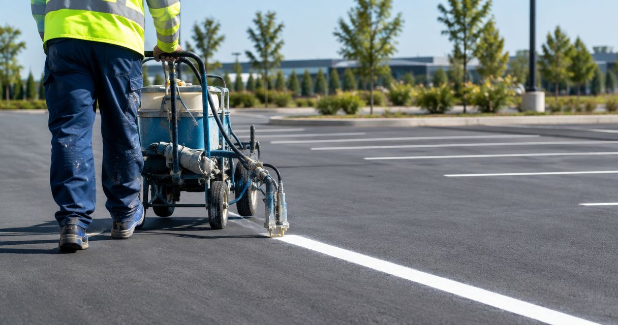 How long does parking lot striping take to dry before reopening?