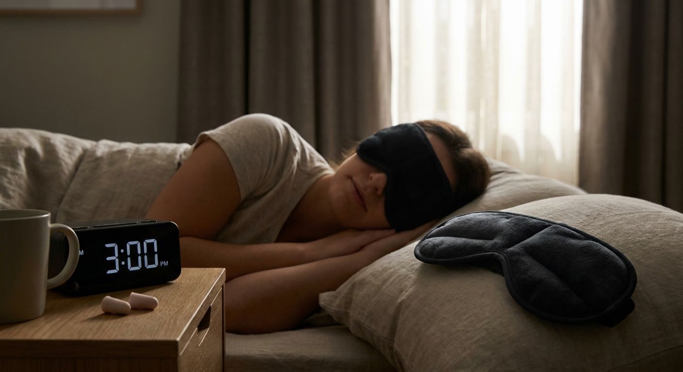 Blackout eye mask for shift workers