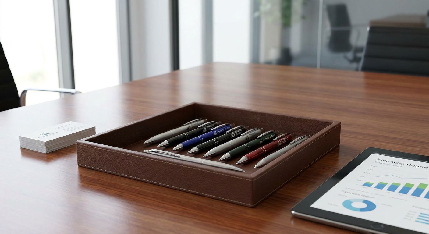 Custom pens for financial services giveaways