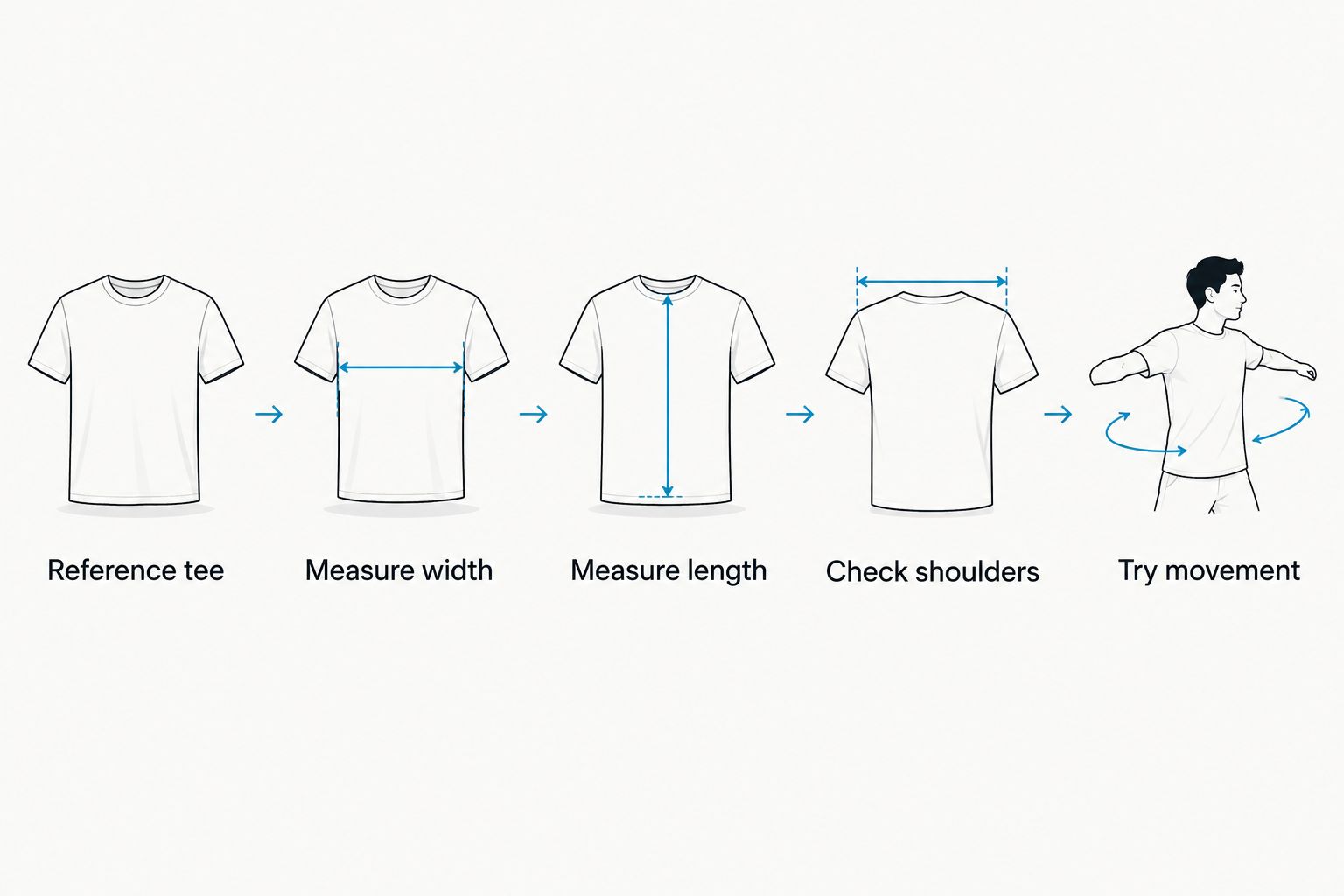 Five steps for comparing a reference tee with a new boxy tee