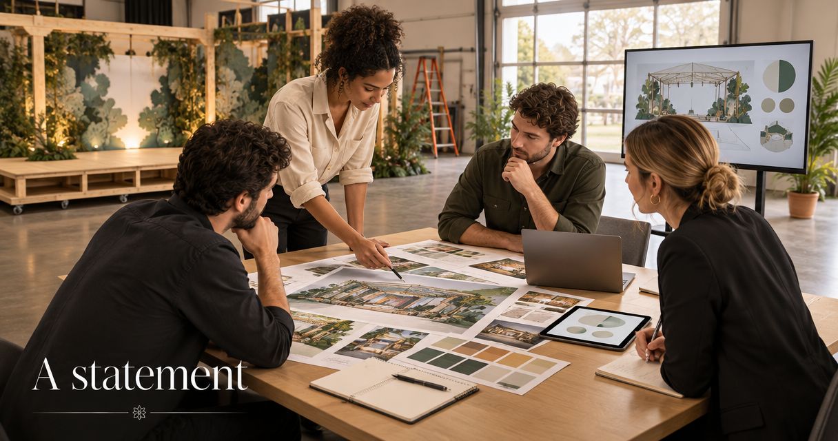 How do you brief a scenic fabrication team for an Orlando event?