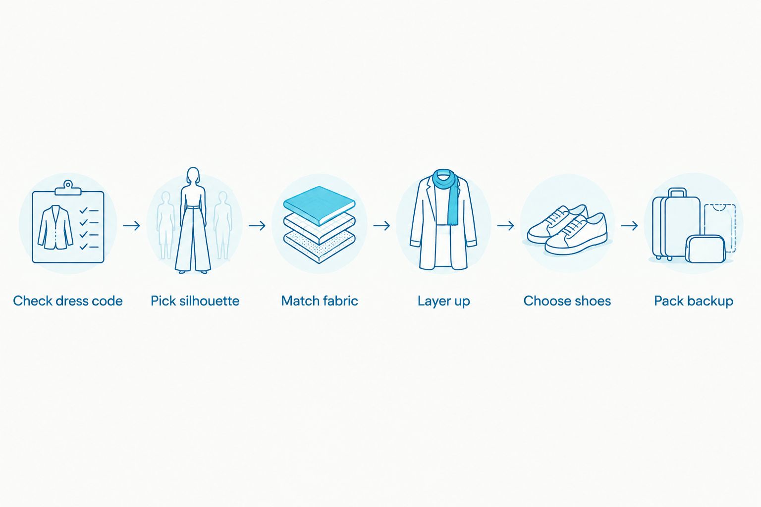Six-step diagram for choosing a plus size romper for a garden wedding