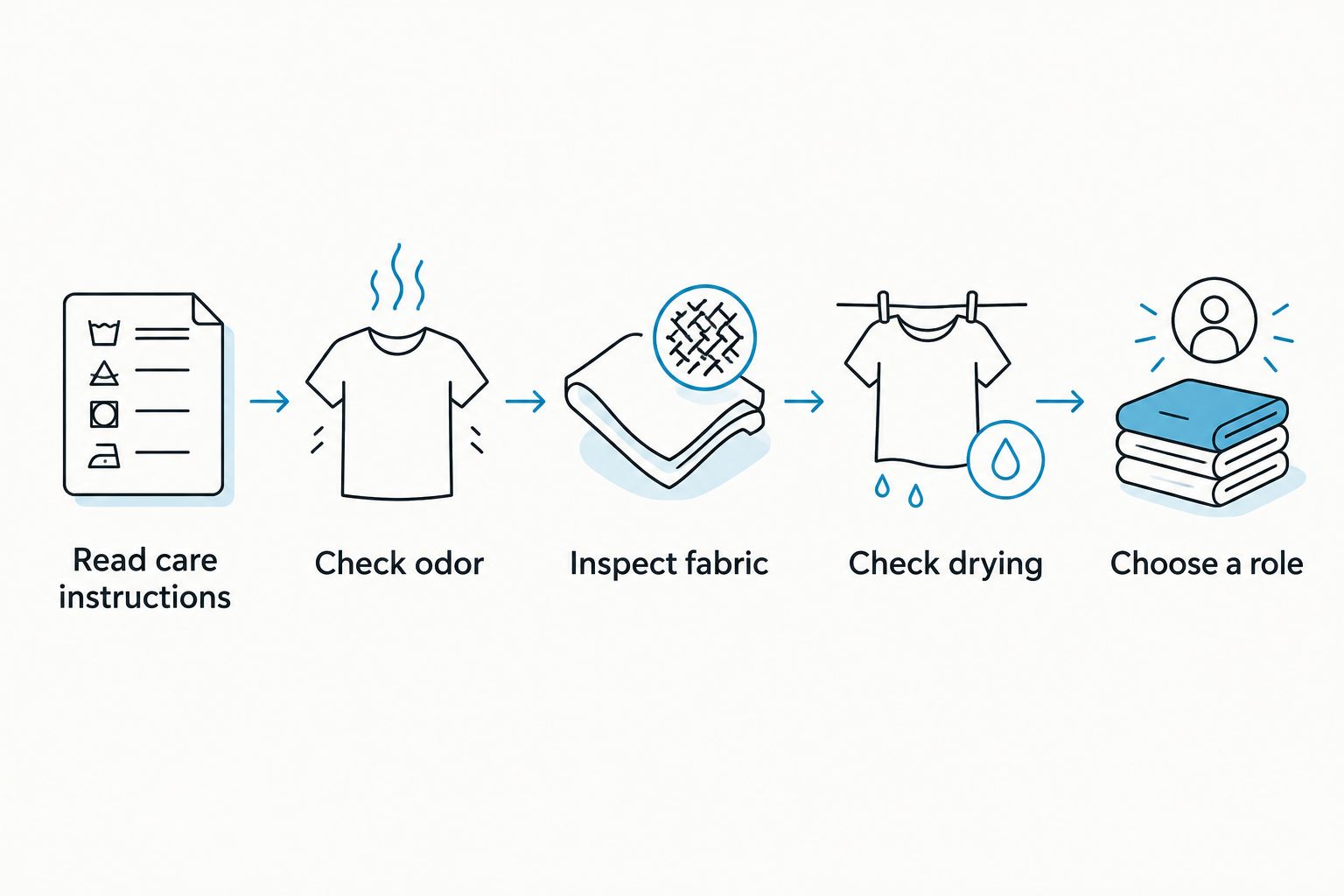 Kitchen towel inspection steps from reading care instructions to choosing a role