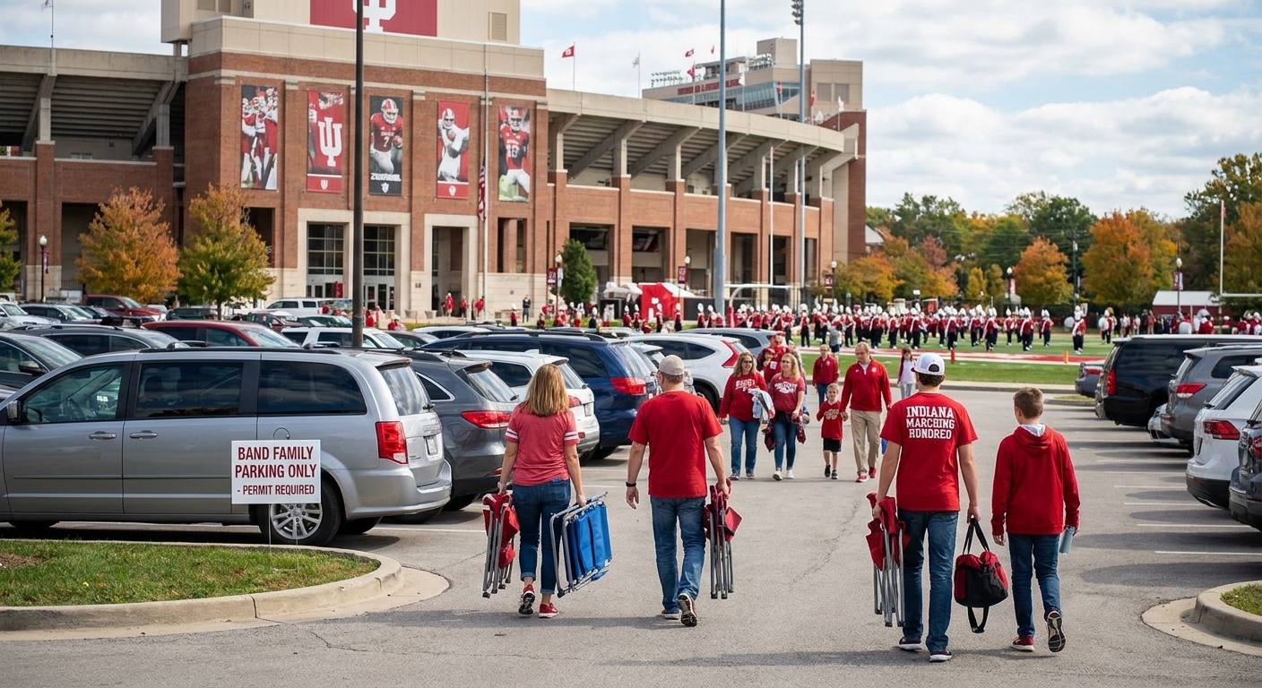 Parking for IU marching band families on game day