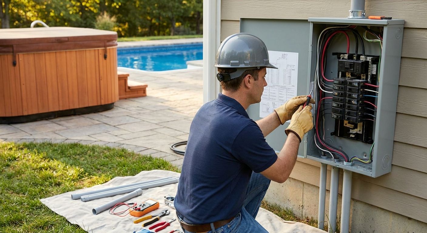 Electrical panel upgrade for hot tub and pool installation