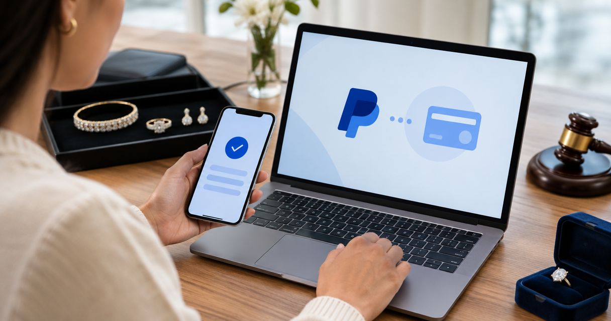 How to connect PayPal to pay a jewelry auction invoice