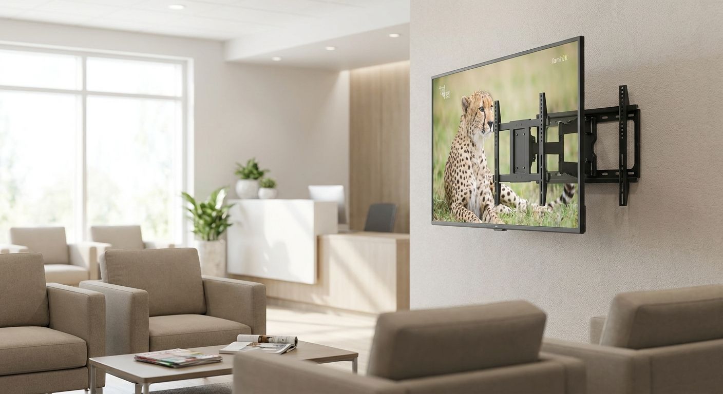 TV mounting for waiting rooms and reception areas