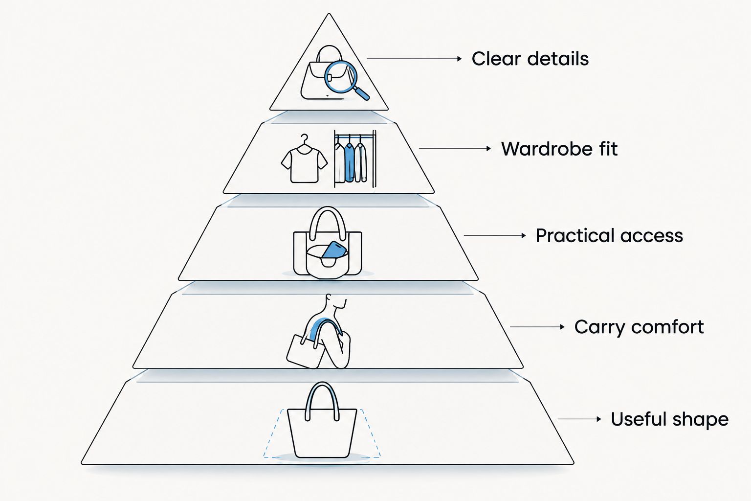 Five handbag shopping priorities, from useful shape to clear listing details