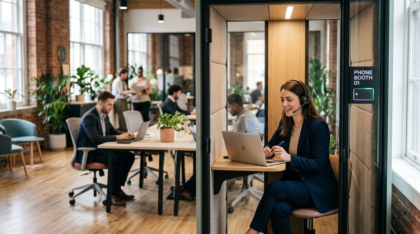 Best coworking spaces with phone booths for private calls