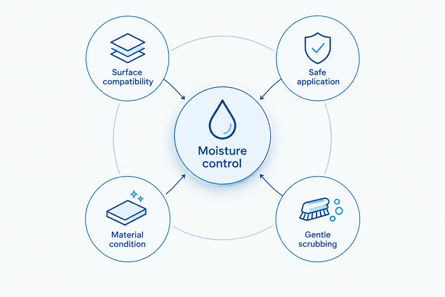 Grout cleaning decisions centered on moisture control and the condition of the surface